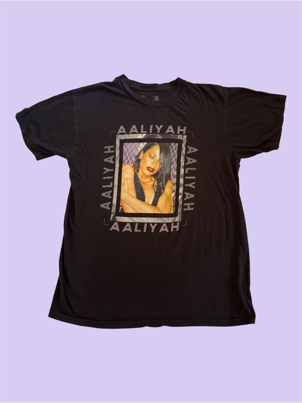 Cross Colors Baby Girl Aaliyah R&B Graphic Tee Short Sleeve Shirt Black Medium
